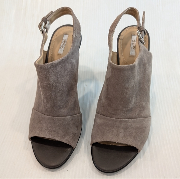 GEOX Respira women's peep toe sling-back heeled booties sandals - Picture 2 of 14